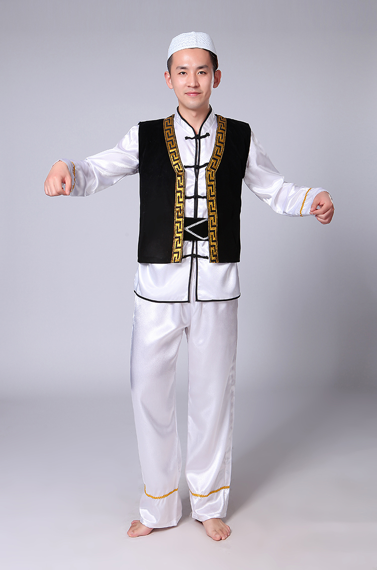 新款回族服饰民族服饰男装回族舞蹈演出服精品成人儿童回族演出服